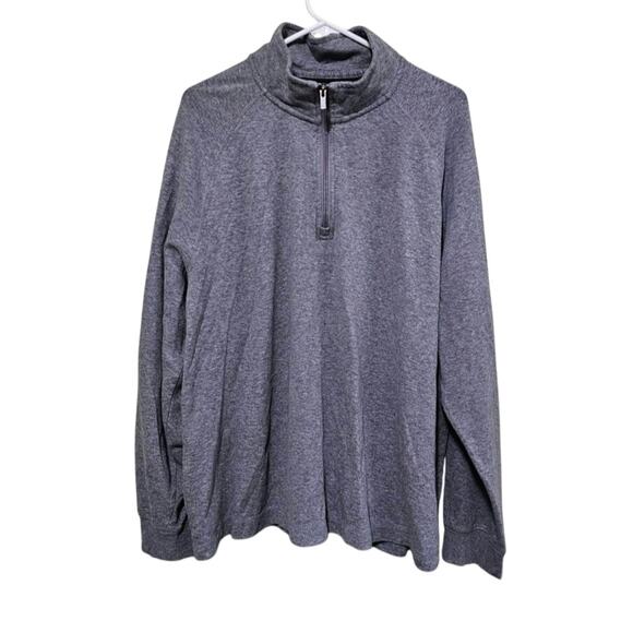 L.L.Bean 1/4 Zip Gray Mock Neck Pullover Minimalist Neutral Men's Size XXL - Picture 1 of 5